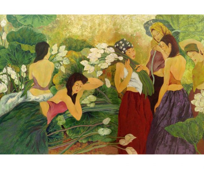 họa sĩ Anh Hoa luxuo art một sớm mai xuân