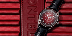 Montblanc x Sincere 1858 Split Second Chronograph với mặt số sơn mài đỏ