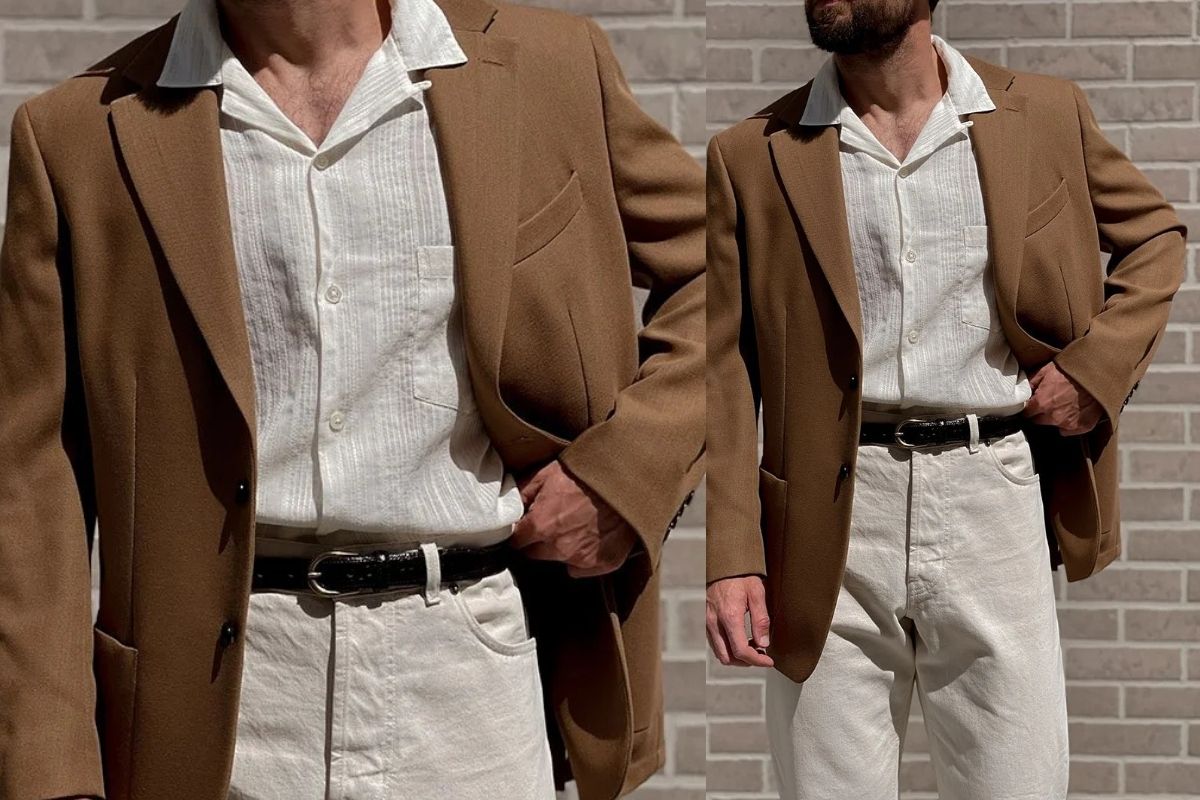 phối đồ - ngày Hè - thanh lịch sang trọng - tối giản - sơ mi Cuba 1- blazer - luxuo