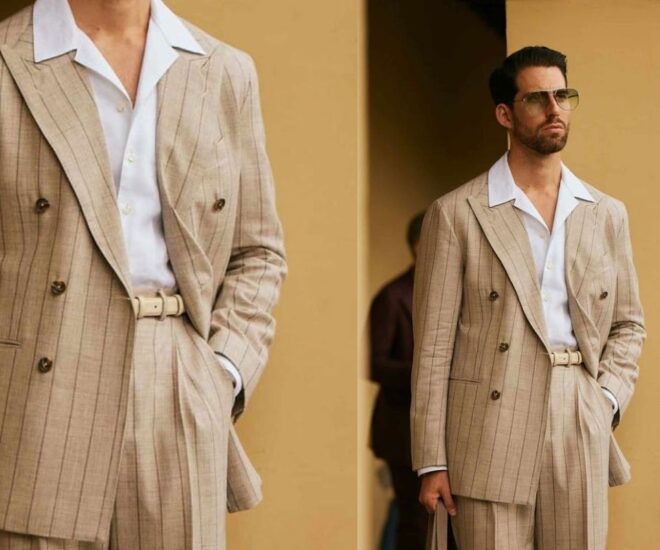 phối đồ - ngày Hè - thanh lịch sang trọng - tối giản - sơ mi Cuba - blazer - luxuo