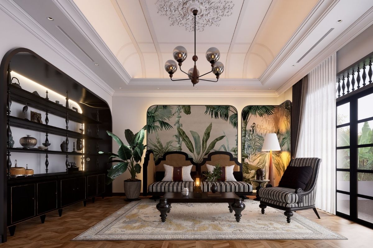 không gian sống - indochine - phong cách cổ điển - tinh thần hiện đại - mây tre nứa - sang trọng - luxuo 11